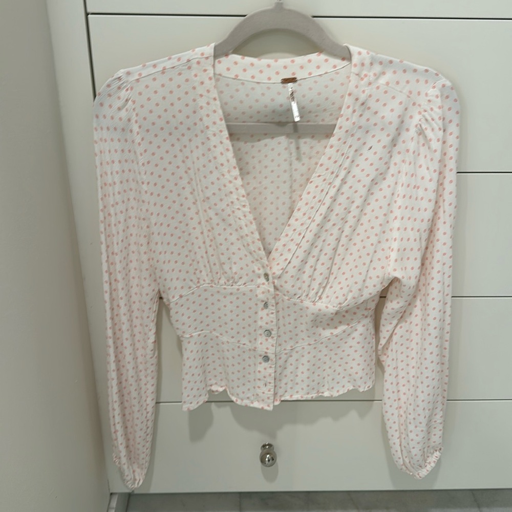 EUC Free People Polka Dot Blouse